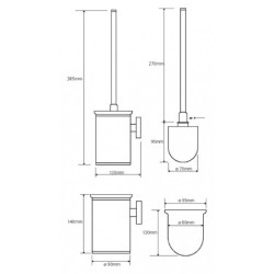 WC šepečio laikiklis Bemeta Omega, pakabinamas, baltas