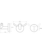 Kabliukas Bemeta Omega, 84x60mm, dvigubas