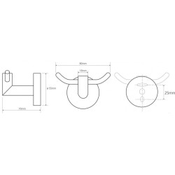 Kabliukas Bemeta Omega, 84x60mm, dvigubas