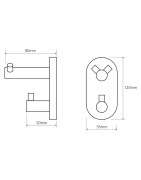 Kabliukas Bemeta Omega, 55x120mm, dvigubas