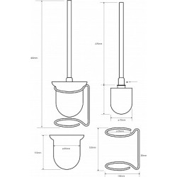 WC šepečio laikiklis Bemeta Omega, pastatomas, juodas