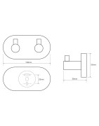 Rankšluosčių pakaba Bemeta Omega, su 2 kabliukais