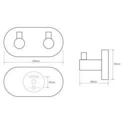Rankšluosčių pakaba Bemeta Omega, su 2 kabliukais