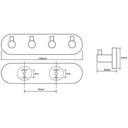 Pakaba Bemeta Omega, su 4 kabliukais