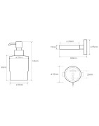 Muilo dozatorius Bemeta Omega Mini, pakabinamas, 200ml