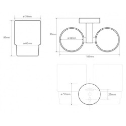 Dvigubas laikiklis stiklinėms Bemeta Omega