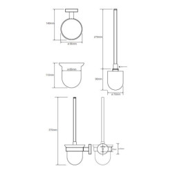 WC šepečio laikiklis Bemeta Omega, pakabinamas, baltas