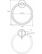 Žiedinė rankšluosčių pakaba Bemeta Omega, 160x190mm