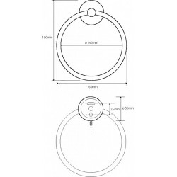 Žiedinė rankšluosčių pakaba Bemeta Omega, 160x190mm