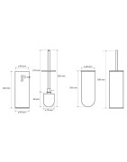 WC šepečio laikiklis Bemeta Dark, juodas