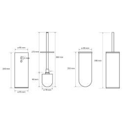 WC šepečio laikiklis Bemeta Dark, juodas