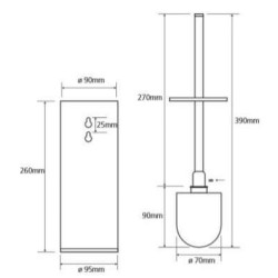 WC šepečio laikiklis Bemeta Neo, su baltu šepečiu