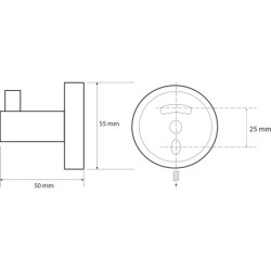 Kabliukas Bemeta Dark, 55mm