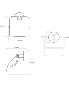 Tualetinio popieriaus laikiklis Bemeta Dark, su dangteliu