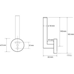 Tualetinio popieriaus laikiklis Bemeta Dark, vertikalus