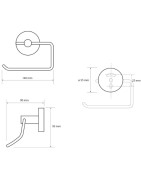 Tualetinio popieriaus laikiklis Bemeta Dark, be dangtelio