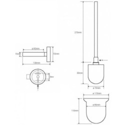 WC šepečio laikiklis Bemeta Neo, pakabinamas, stiklinis