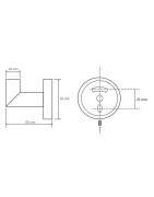Kabliukas Bemeta Dark, 55x55mm