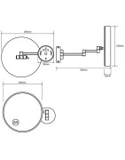 Kosmetinis veidrodis Bemeta, su apšvietimu, 290x200 mm
