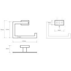 Žiedinė rankšluosčių pakaba Bemeta Plaza, 210 mm