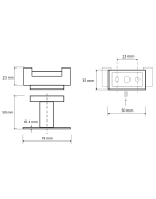 Kabliukas Bemeta Plaza, 78x35mm, dvigubas