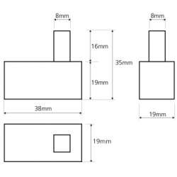 Kabliukas Bemeta Beta, 19x35mm