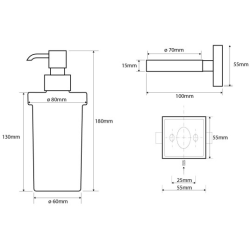 Muilo dozatorius Bemeta Beta, pakabinamas, 230 ml