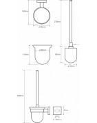 WC šepečio laikiklis Bemeta Beta, pakabinamas, stiklinis