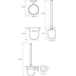 WC šepečio laikiklis Bemeta Beta, pakabinamas, stiklinis