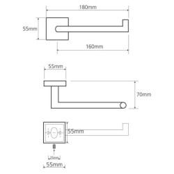 Tualetinio popieriaus laikiklis Bemeta Beta, horizontalus,dešinė