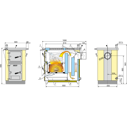 Kieto kuro katilas-viryklė Kalvis K-4, dešinė