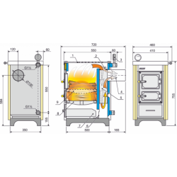 Kieto kuro katilas-viryklė Kalvis K-4CMN
