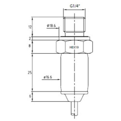Slėgio daviklis HS16 su kabeliu, M12