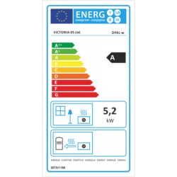 Plieninė krosnelė Victoria Opal-w, 5 kW