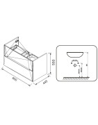 Praustuvo spintelė Oristo Opal 90cm, balta