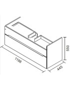 Praustuvo spintelė Oristo Opal 120cm, pilka