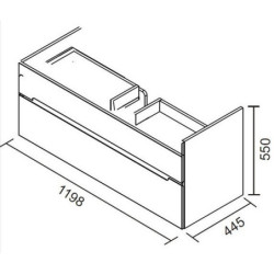 Praustuvo spintelė Oristo Opal 120cm, pilka