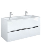 Praustuvo spintelė Oristo Opal 120cm, balta, 2 praustuvams