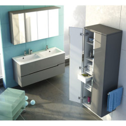 Praustuvo spintelė Oristo Opal 120cm, pilka, 2 praustuvams