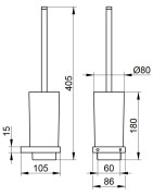 WC šepečio laikiklis Keuco Edition 11, chromas, su šepečiu