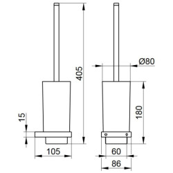WC šepečio laikiklis Keuco Edition 11, chromas, su šepečiu