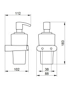 Muilo dozatorius Keuco Elegance, stiklinis, sieninis