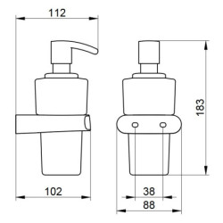 Muilo dozatorius Keuco Elegance, stiklinis, sieninis