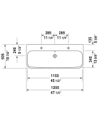 Praustuvas Duravit Happy D.2 Furniture, 1200x505mm
