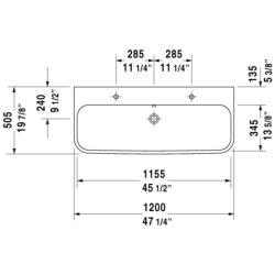 Praustuvas Duravit Happy D.2 Furniture, 1200x505mm