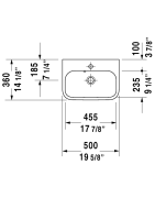 Praustuvas Duravit Happy D.2 Furniture, 500x360mm