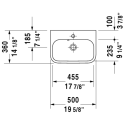 Praustuvas Duravit Happy D.2 Furniture, 500x360mm