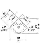 Praustuvas Duravit Architec, 635x540mm, kampinis
