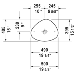Praustuvas Duravit Cape Cod Washbowl, 500x405mm
