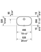 Įleidžiamas praustuvas Duravit D-Code, 525x320mm